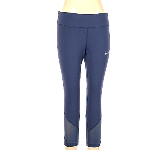 WOMEN'S NIKE CAPRI GREY LEGGINGS SIZE LG - Picture 1 of 9